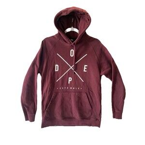 Dope Snow Jacket Mens Medium Burgandy Yeti Hoodie Snowboard Ski Softshell